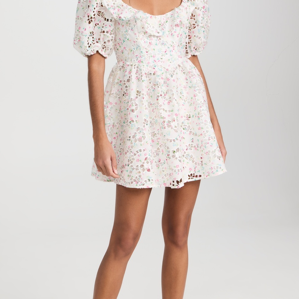 For Love And Lemons White Floral Mini Dress